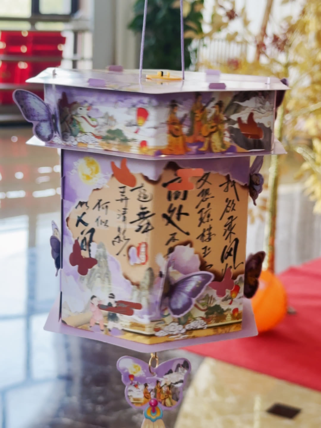 做好的六角宫灯特写